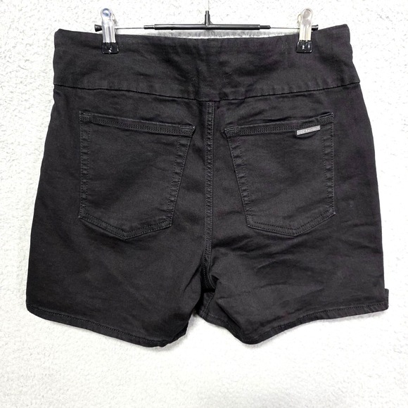 Rock & Republic Womens Black Denim RX Fever Pull On Stretch Shorts Size 14 - Picture 2 of 7